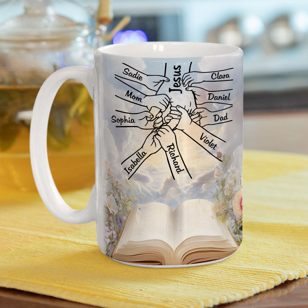 God Holds Our Hands - Personalized Custom Coffee Mug