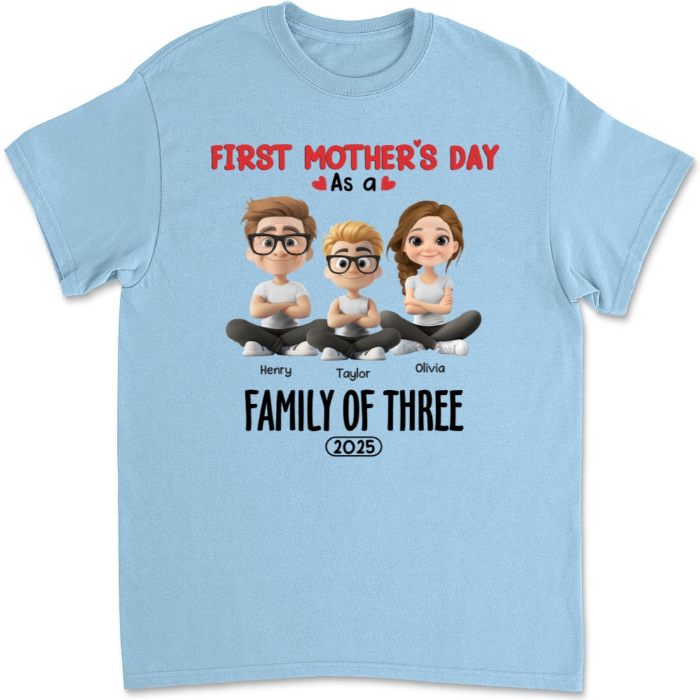 Family Of Three - Personalized Custom T-shirt And Onesie