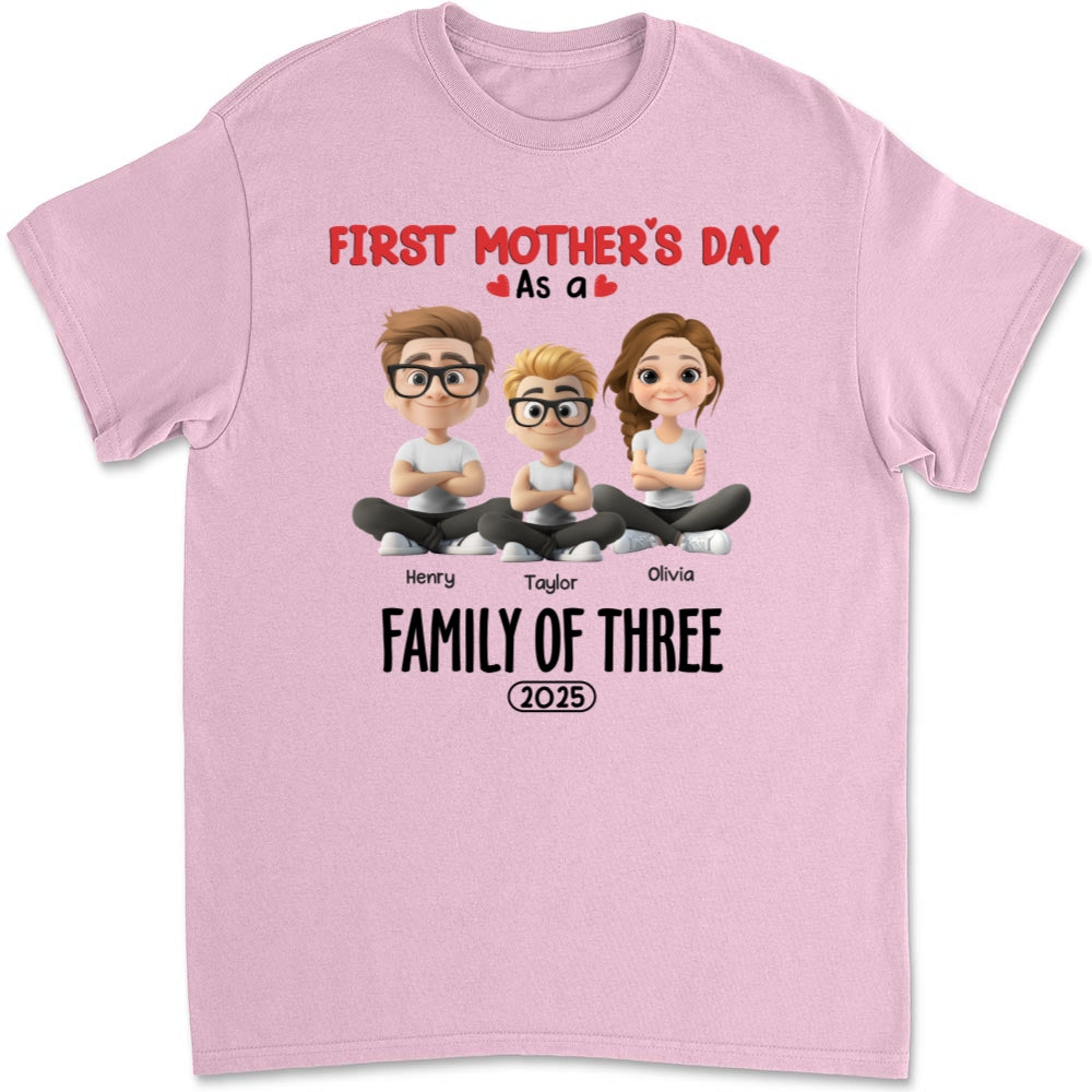 Family Of Three - Personalized Custom T-shirt And Onesie