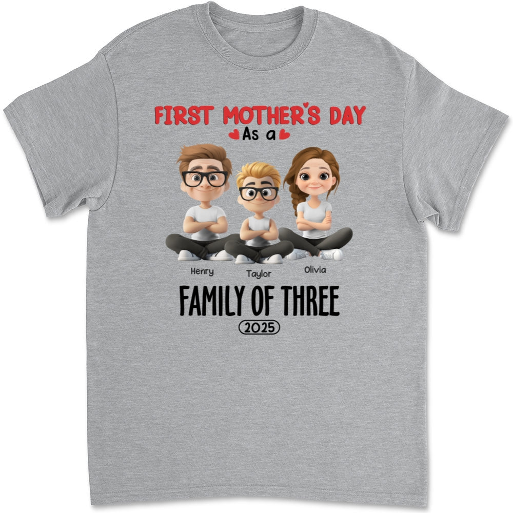 Family Of Three - Personalized Custom T-shirt And Onesie
