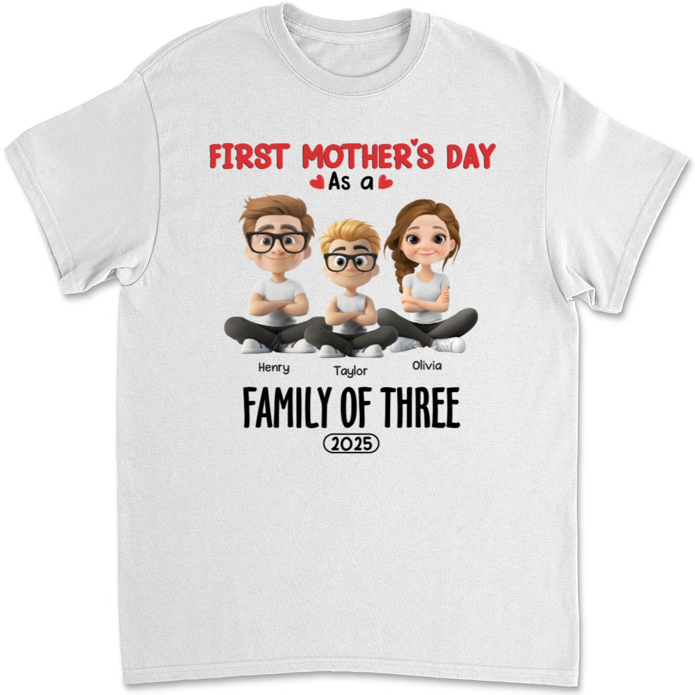 Family Of Three - Personalized Custom T-shirt And Onesie
