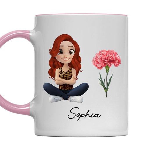 Cartoon Girl - Personalized Custom Accent Mug