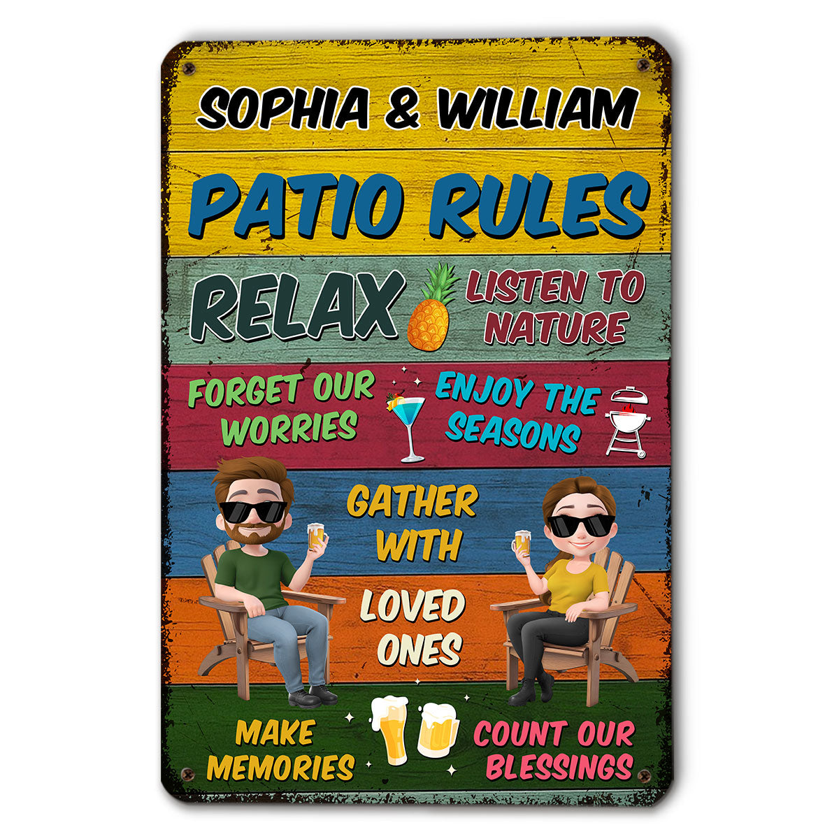 Summer Time - Personalized Custom Metal Sign