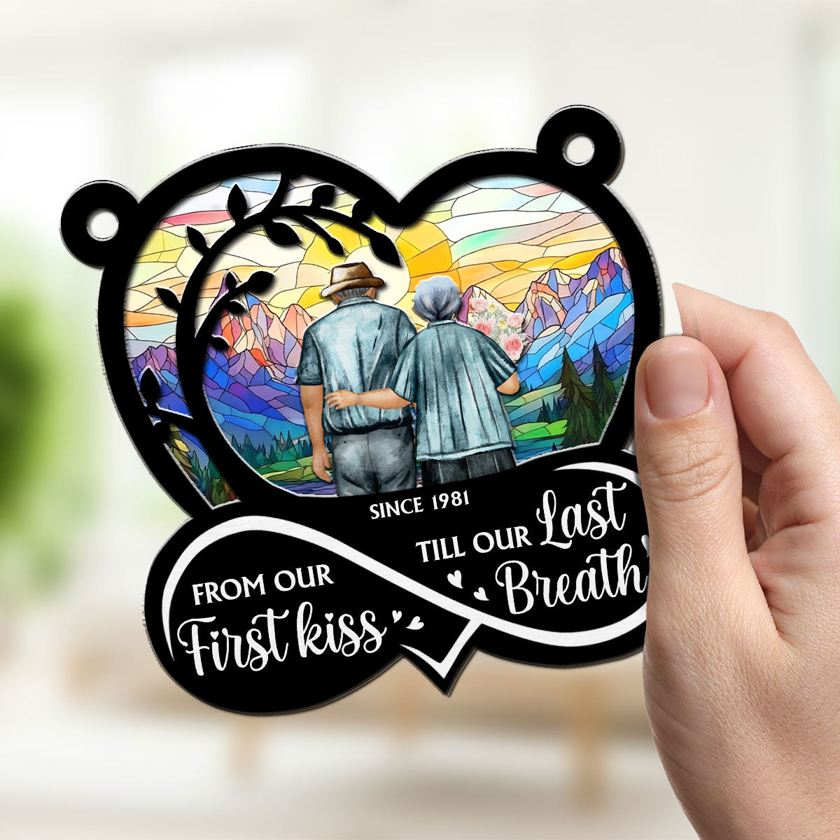 Our First Kiss - Personalized Custom Suncatcher