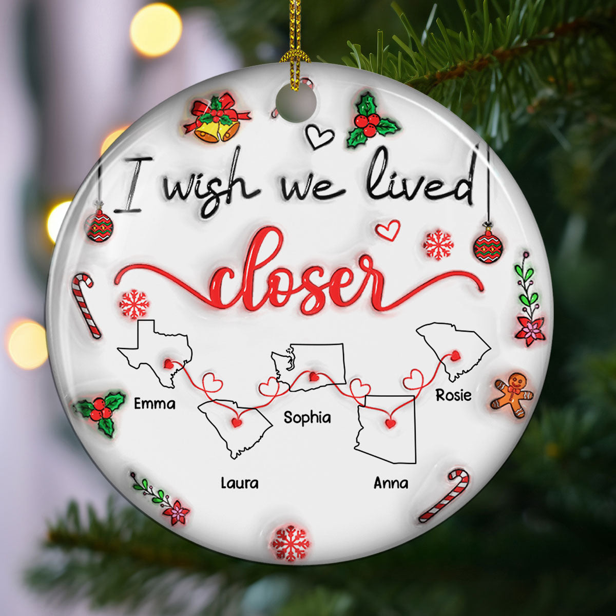 Besties Are Always Close At Heart More Friends Version - Personalized Custom 3D Inflated Effect Ceramic Ornament