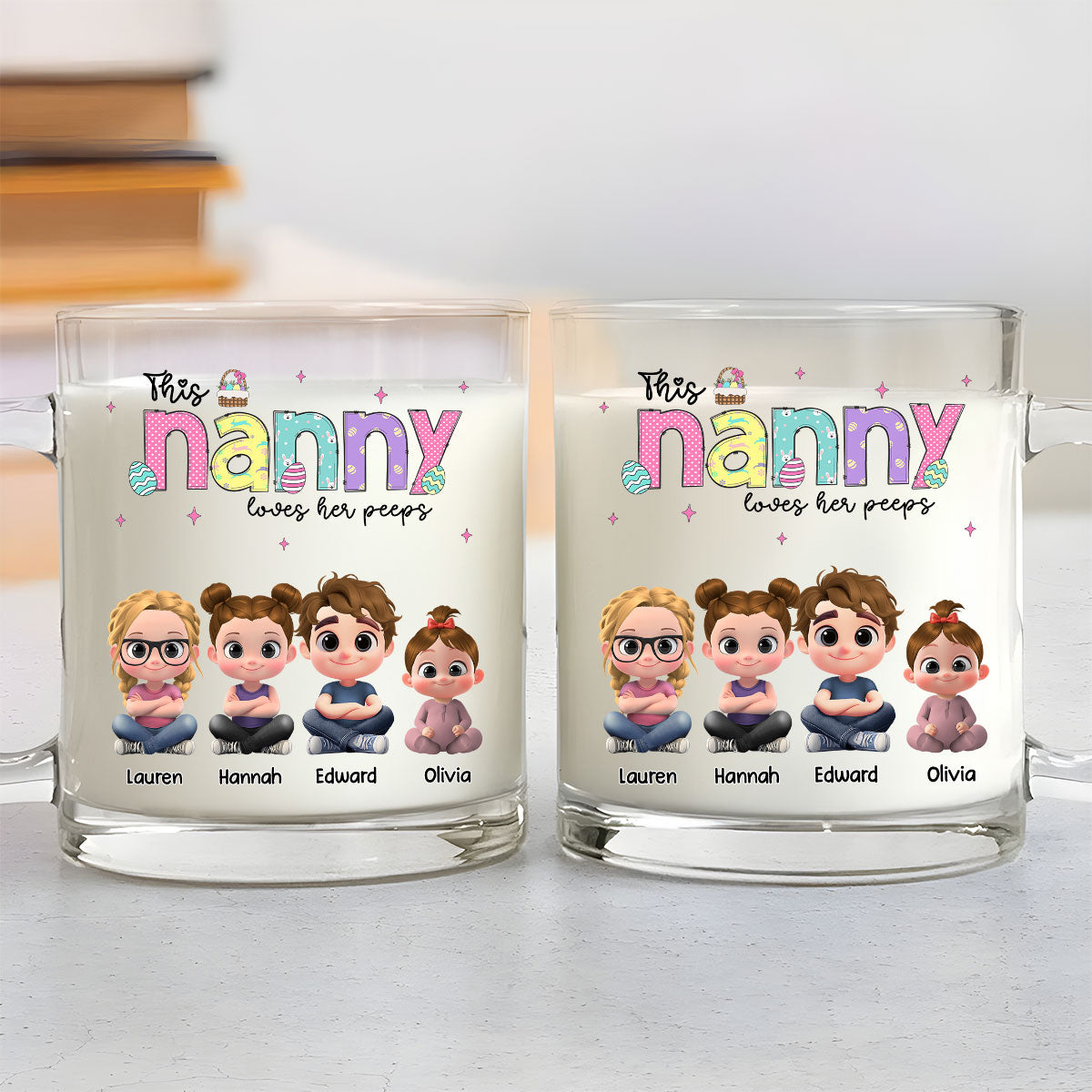 This Grandma Loves Her Peeps - Personalized Custom Glass Mug