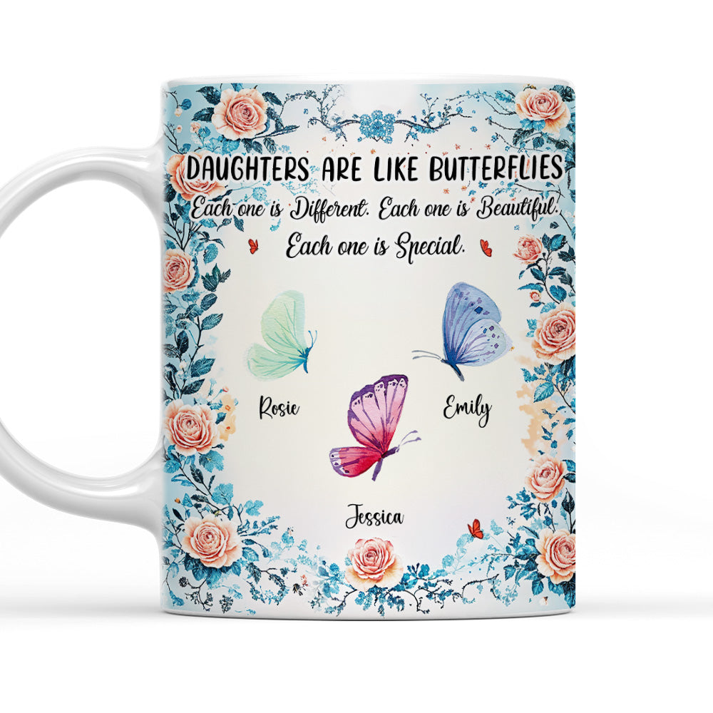 Daughters Bloom With Beauty - Personalized Custom Coffee Mug