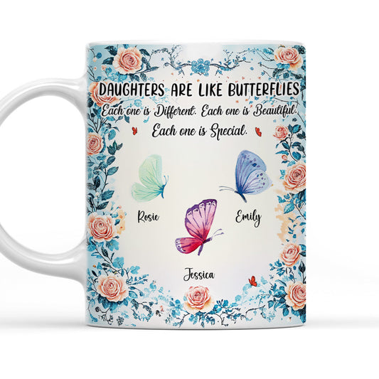 Daughters Bloom With Beauty - Personalized Custom Coffee Mug