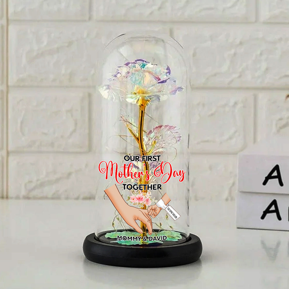 Our First Mother's Day Together - Personalized Custom Sparkly Rose