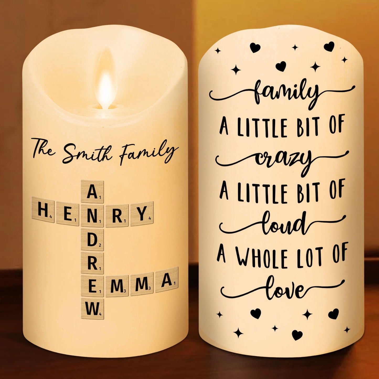 Family A Whole Lot Of Love  - Personalized Custom LED Candle