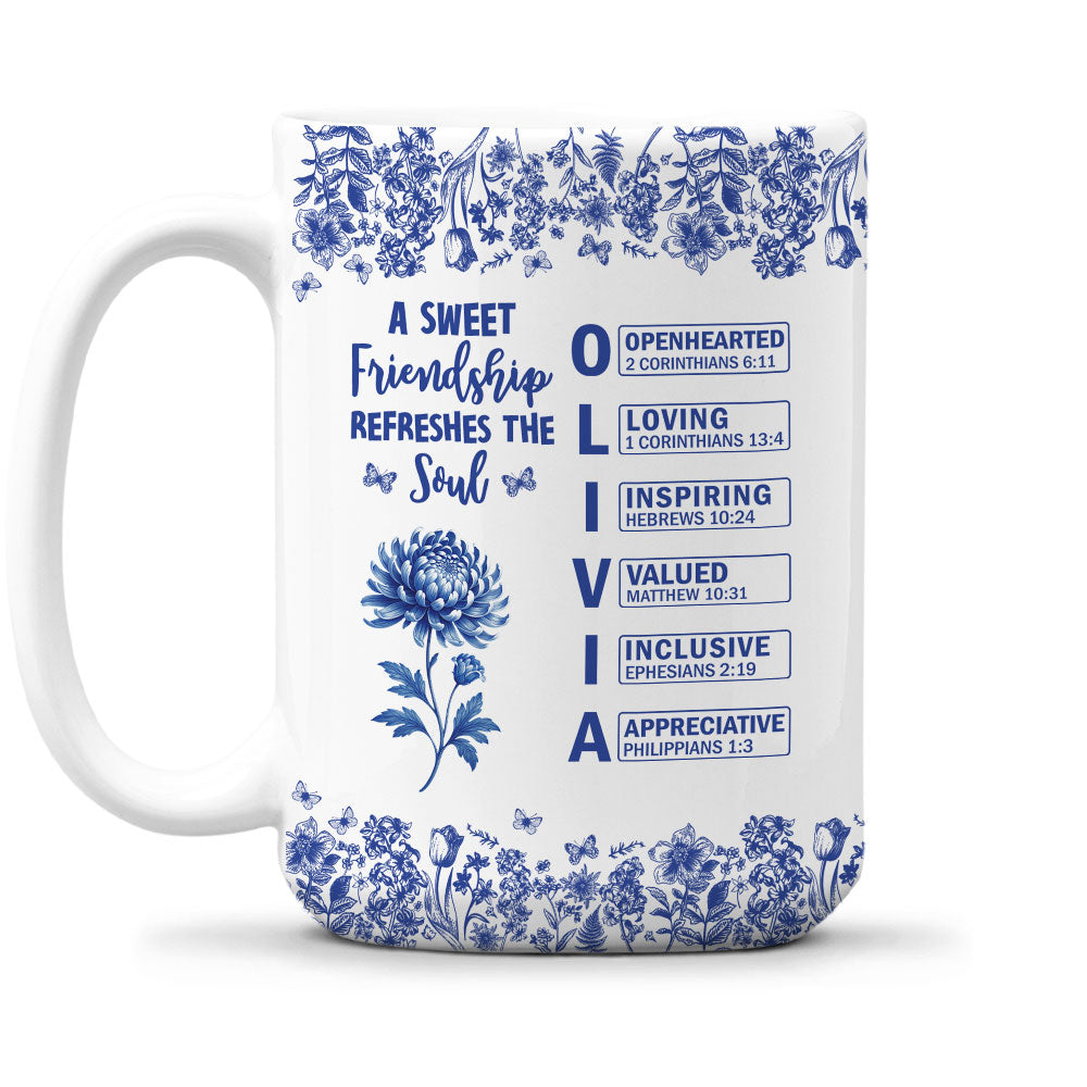 Blessed By Friendship Every Day - Personalized Custom Coffee Mug