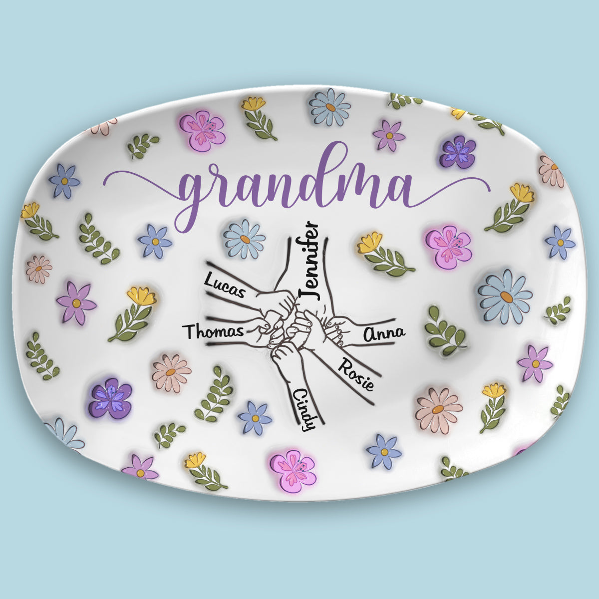 You Hold My Hand And My Heart - Personalized Custom 3D Inflated Effect Platter