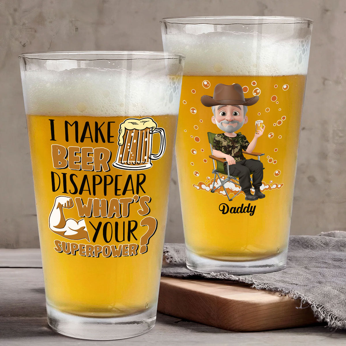I Make Beer Disappear - Personalized Custom Beer Glass