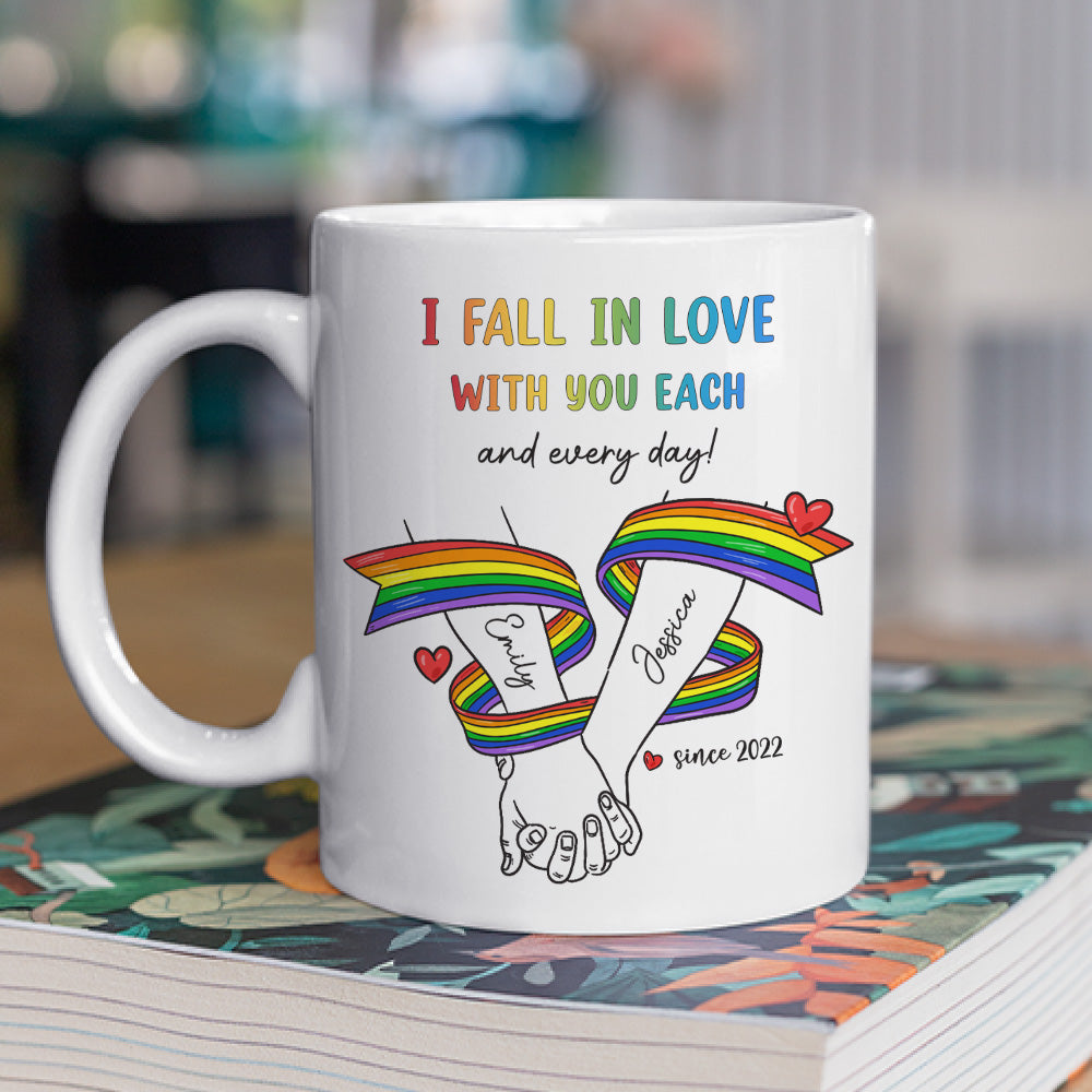 Love Grows Stronger Each Day - Personalized Custom Coffee Mug