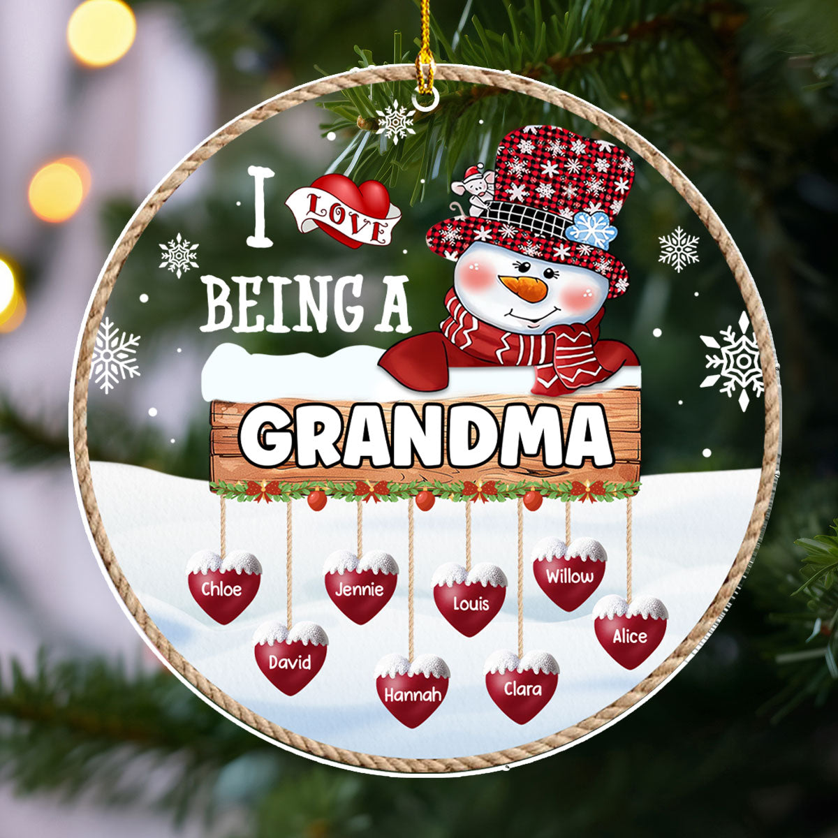 I Love Being Grandma - Personalized Custom Acrylic Ornament
