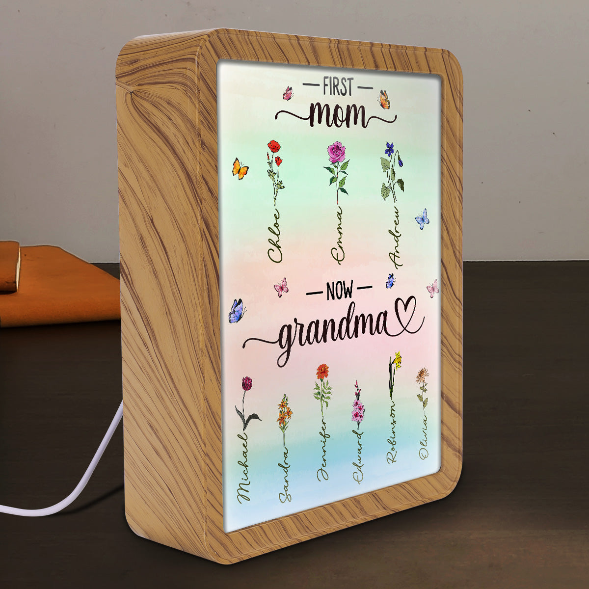 First Mom Now Grandma - Personalized Custom Magic Mirror