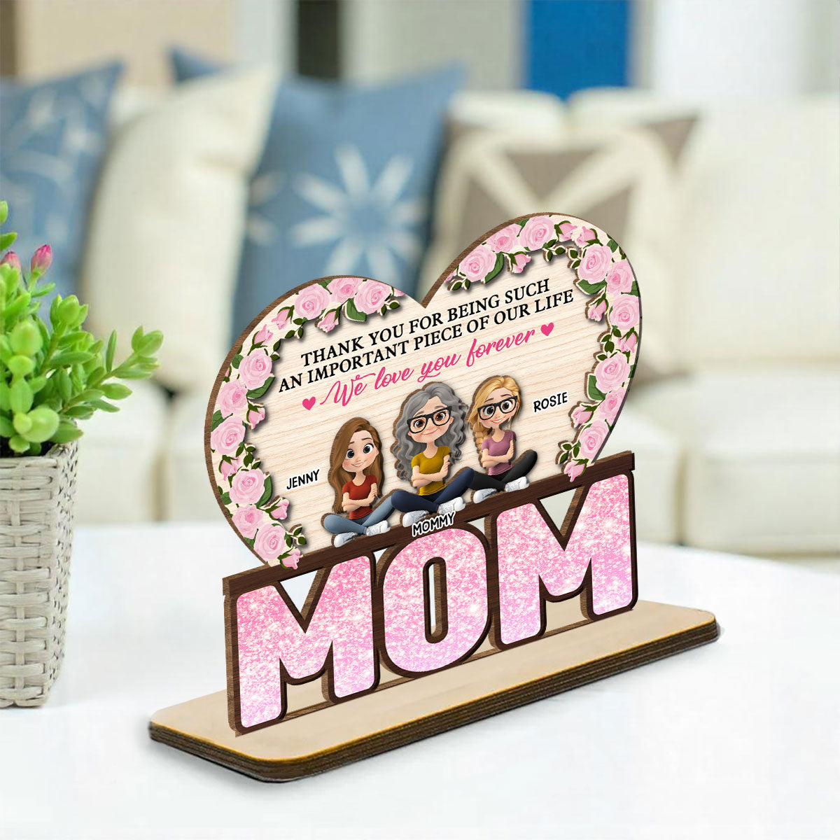 Thank You For Being Such An Important Piece Of My Life - Personalized Custom 2-Layer Wood Plaque With Flat Base