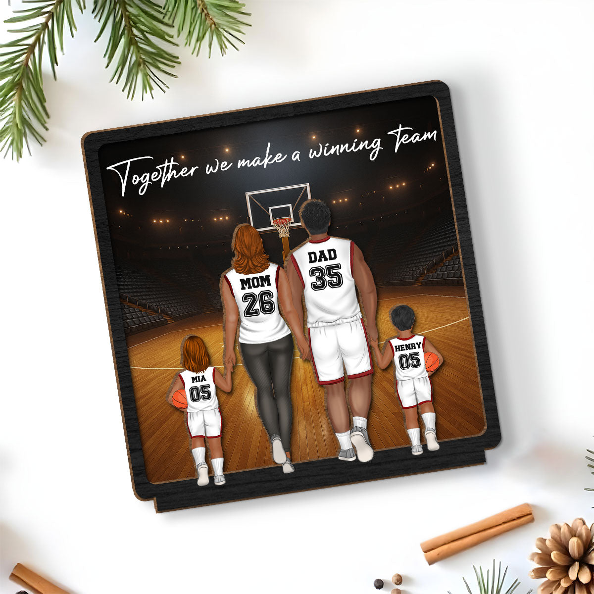Make A Winning Team - Personalized Custom 2-Layer Wood Plaque With Flat Base 