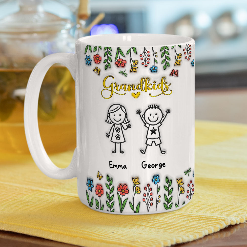 Grandkids Make Life Grand - Personalized Custom 3D Inflated Effect Mug