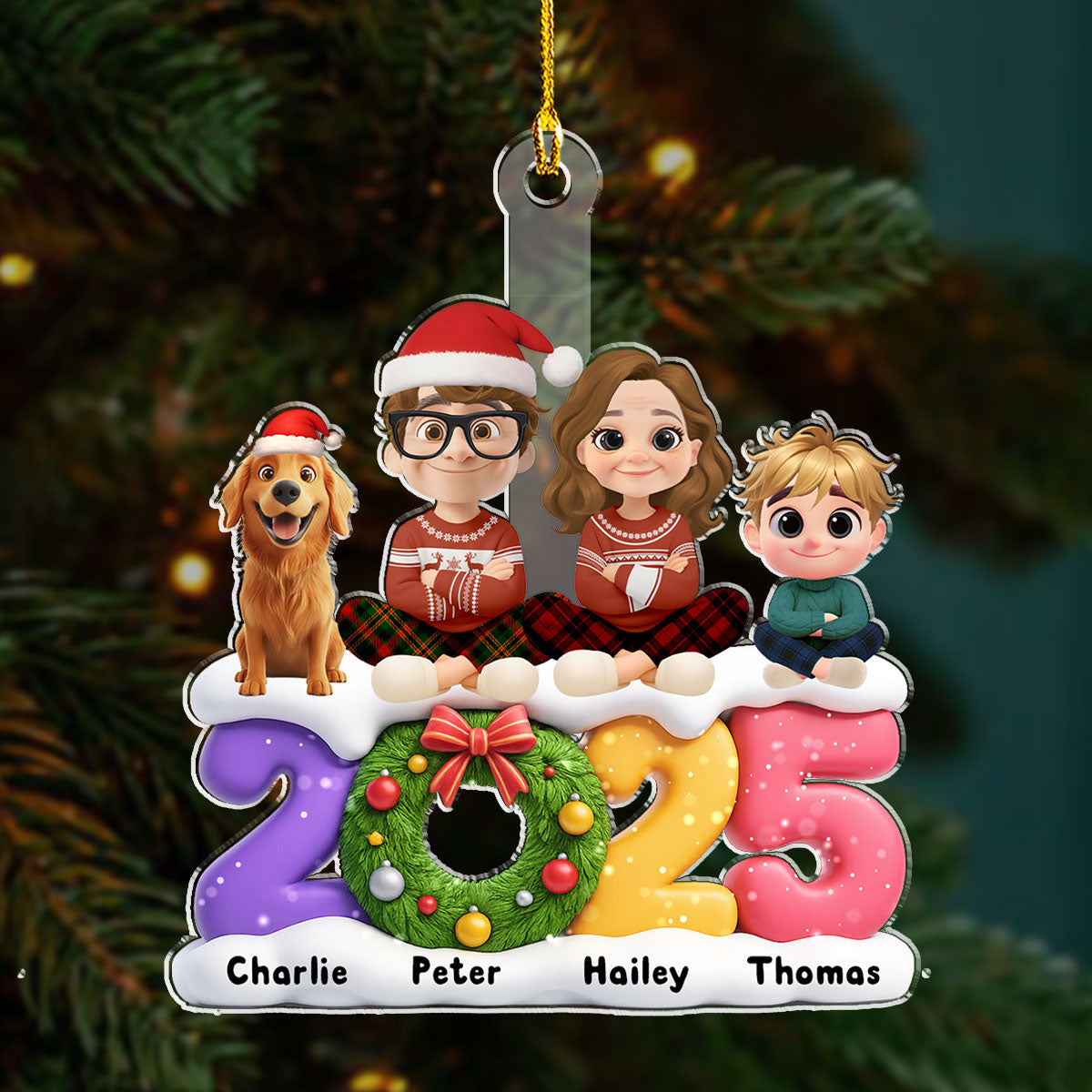 Our Christmas Our Love Family - Personalized Custom Acrylic Ornament