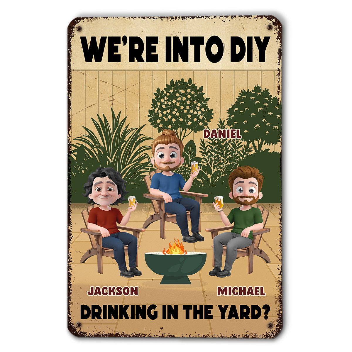 Cold Drinks Hard Work Reward - Personalized Custom Metal Sign