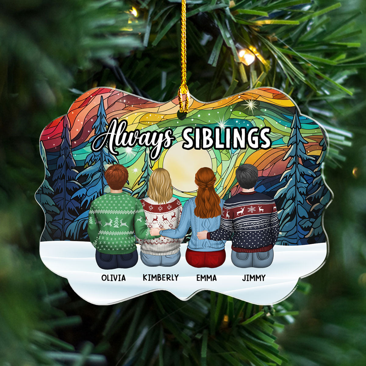 Always Siblings - Personalized Custom Acrylic Ornament