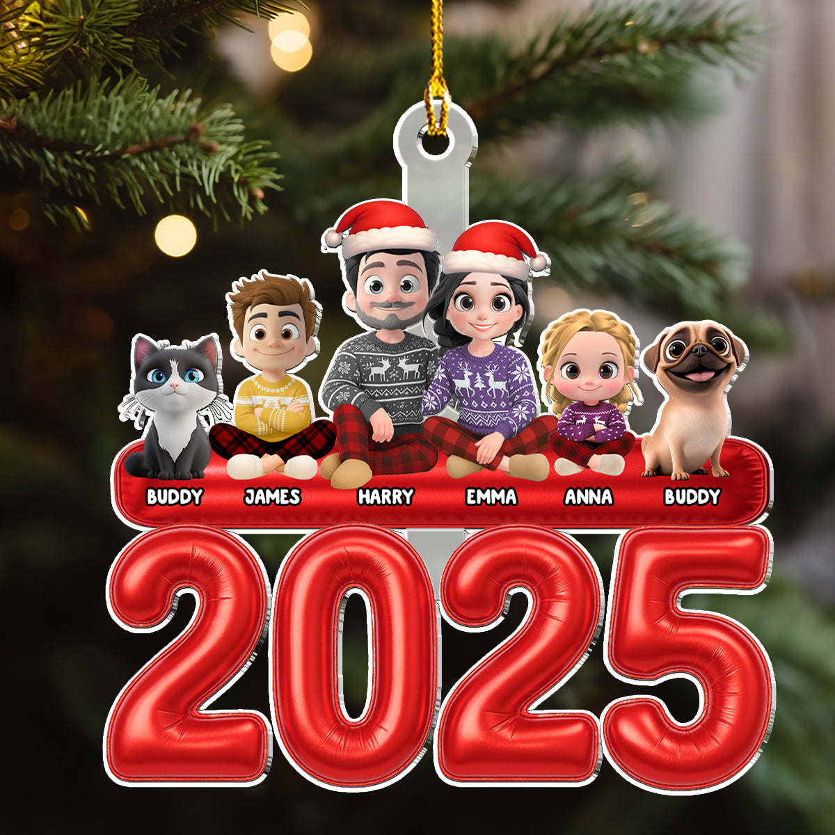 Us And Our Kid Pet - Personalized Custom Acrylic Ornament
