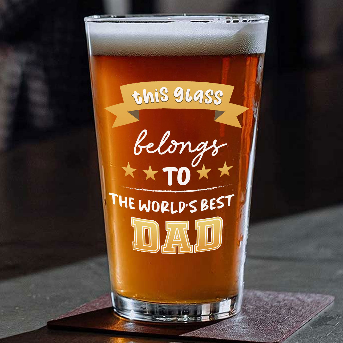 This Glass Belongs To The Best Dad - Personalized Custom Beer Glass
