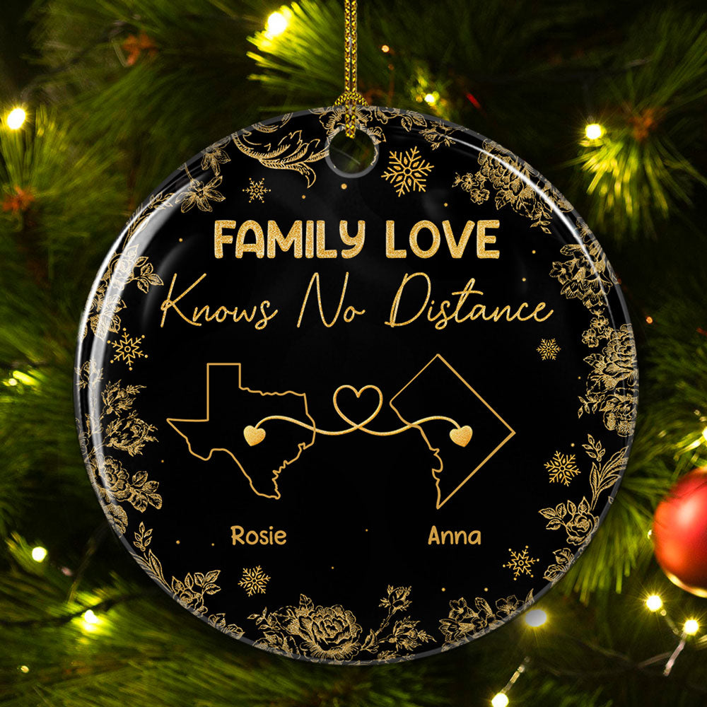 Miles Apart Close At Heart - Personalized Custom Ceramic Ornament