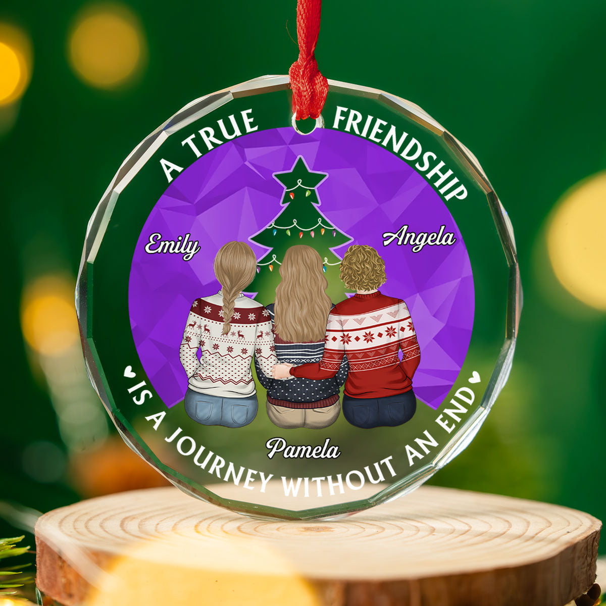True Friendship - Personalized Custom Glass Ornament