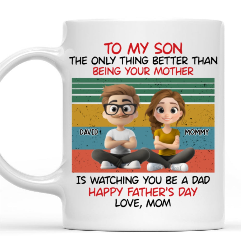 Awesome Son Better Dad - Personalized Custom Coffee Mug