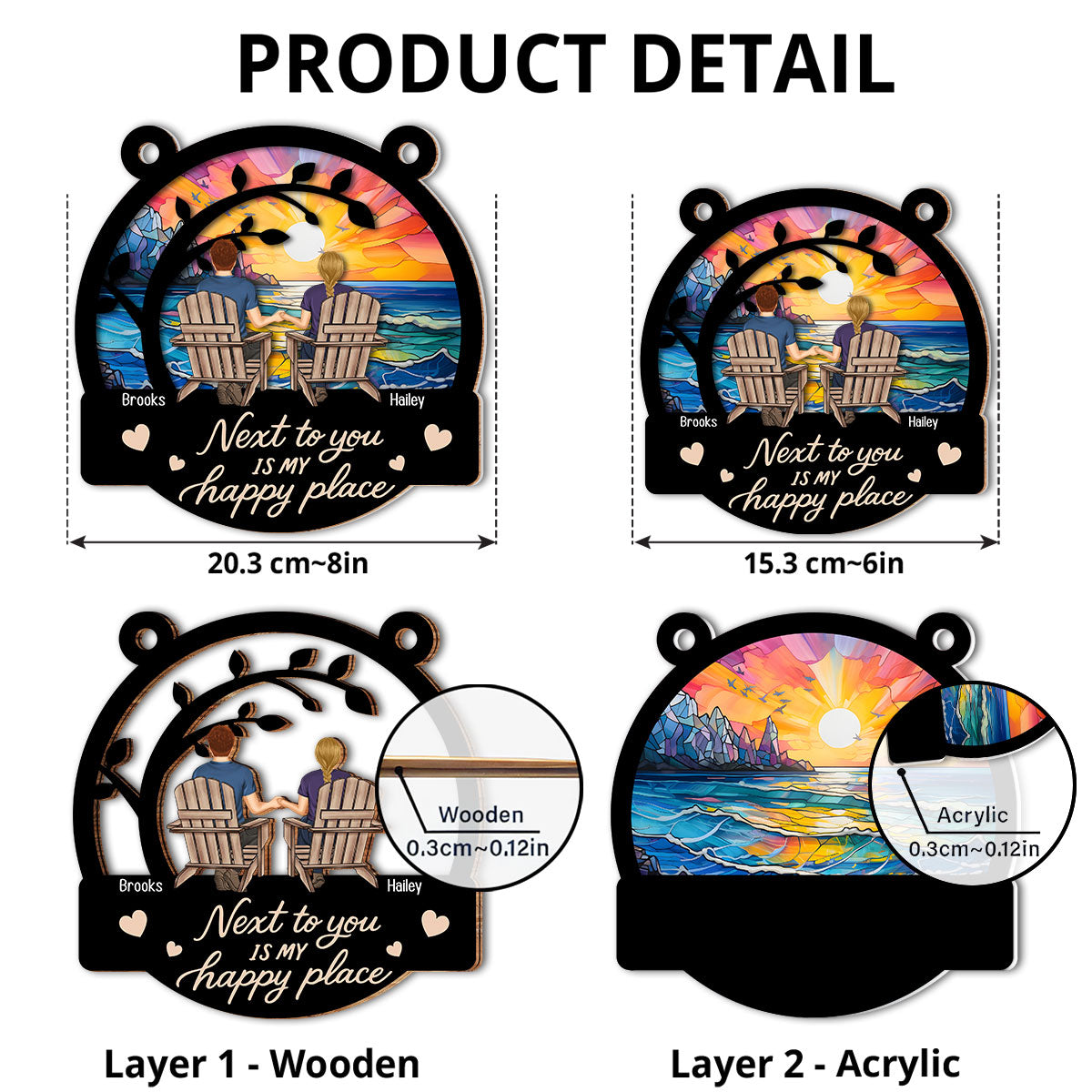 Next To You Feels Perfect - Personalized Custom Suncatcher