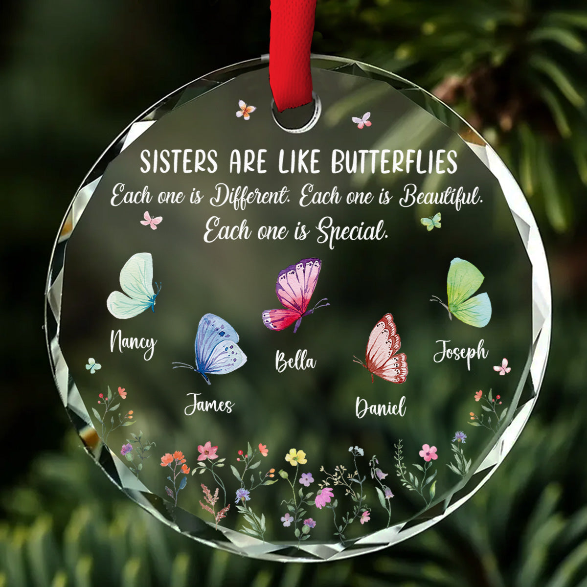 Sister Are The Gardeners Of Our Souls - Personalized Custom Glass Ornament
