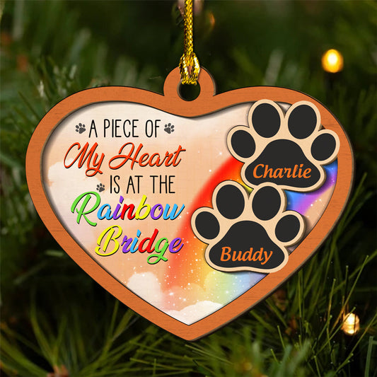 Piece Of My Heart - Personalized Custom 2-Layered Wood Ornament