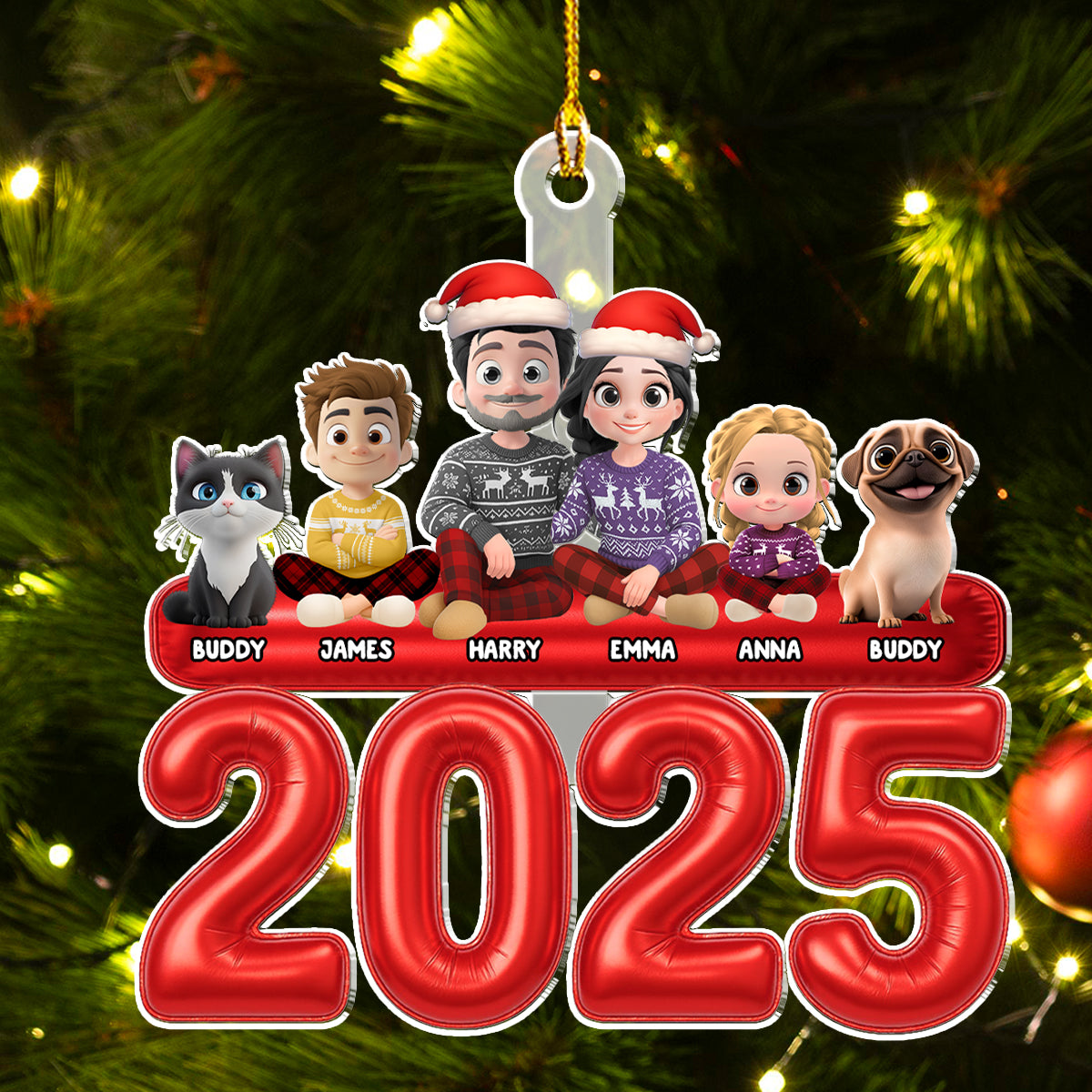 Us And Our Kid Pet - Personalized Custom Acrylic Ornament