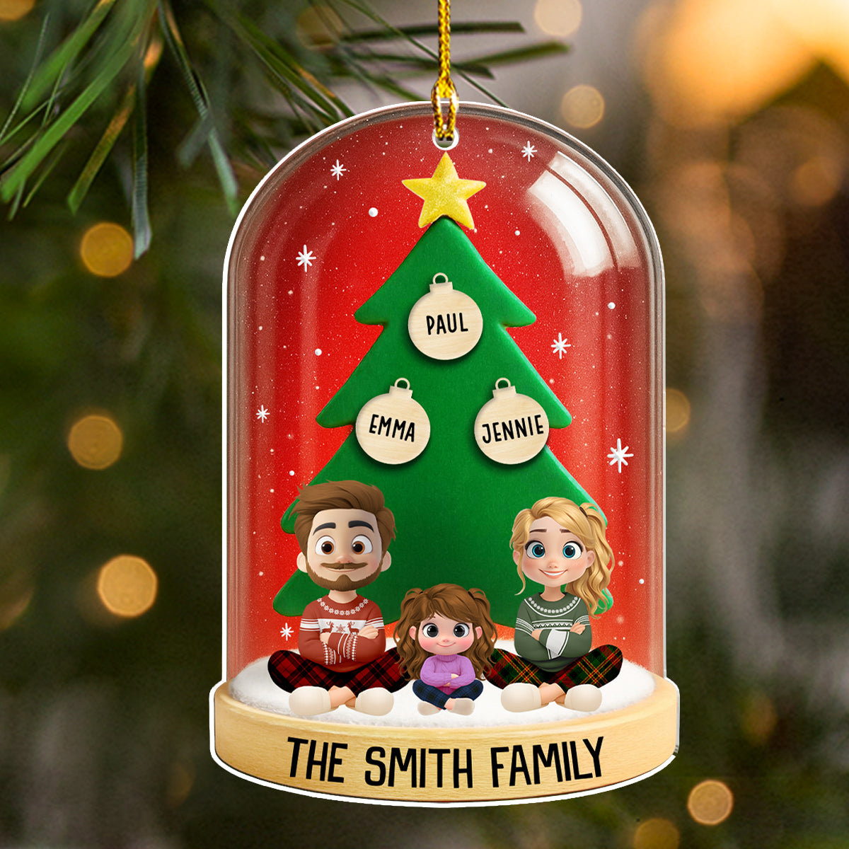 Family Gods Gift That Lasts Forever - Personalized Custom Acrylic Ornament
