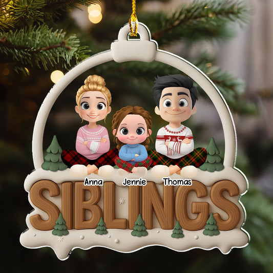 Siblings This Year Onwards Ver 2 - Personalized Custom 3D Effect Acrylic Ornament