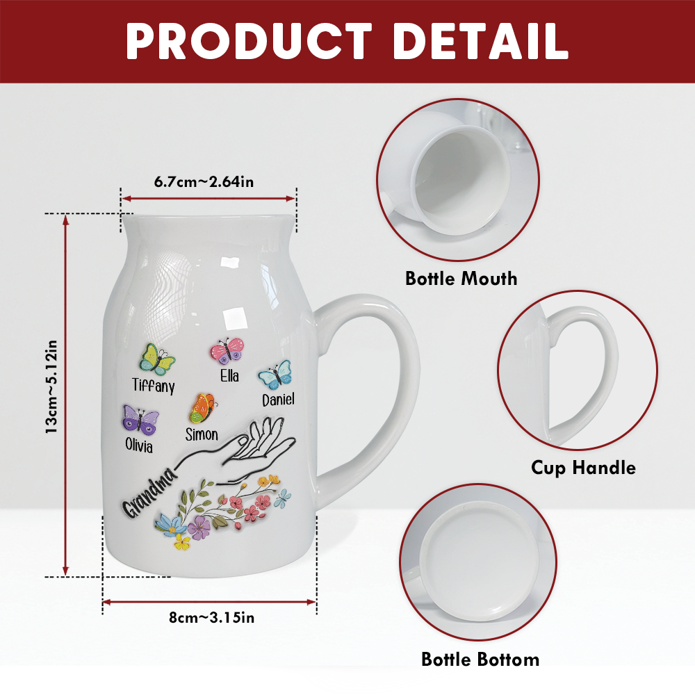 Lovely Grandma - Personalized Custom 3D Inflated Effect Flower Vase