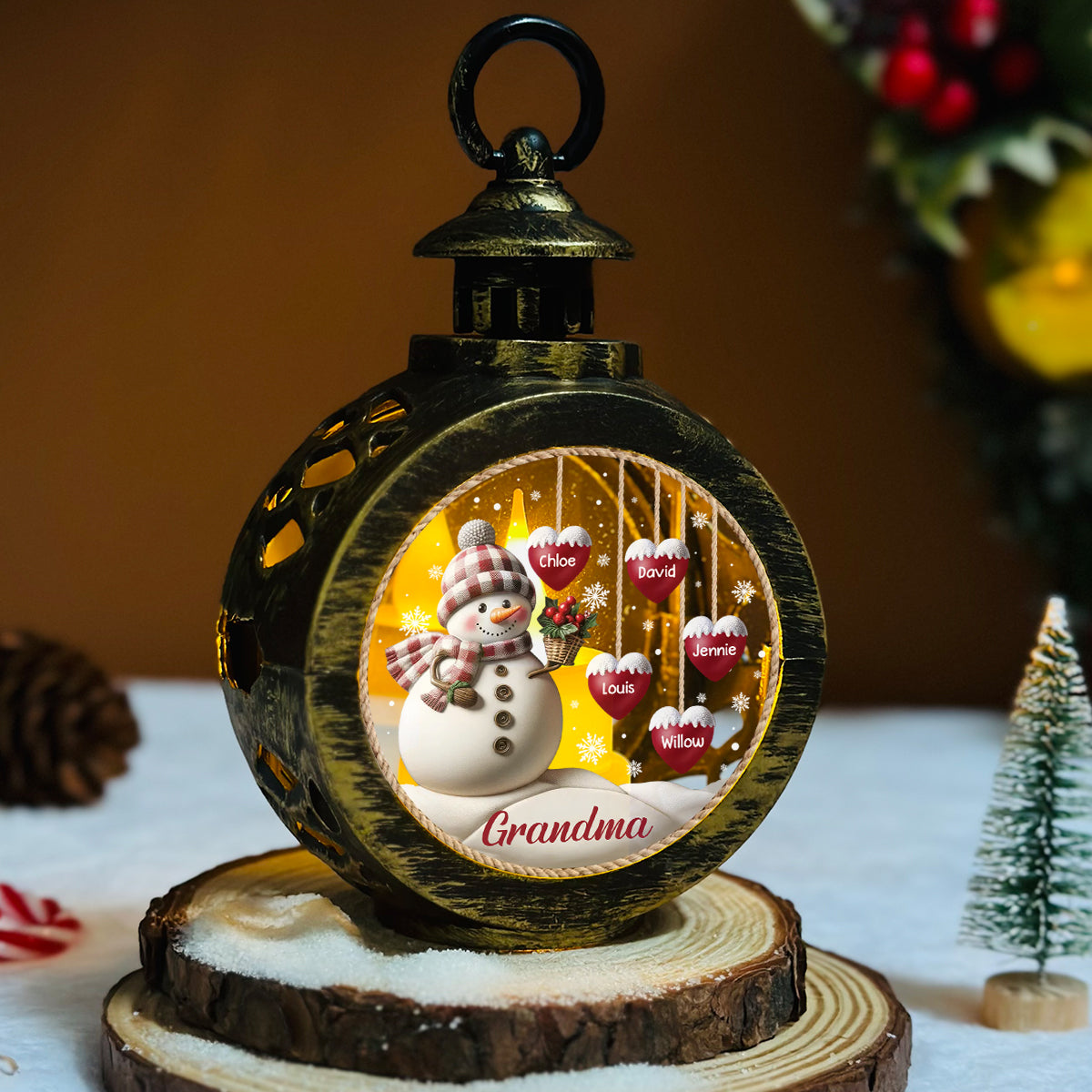 Lovely Heart - Personalized Custom Christmas Lantern