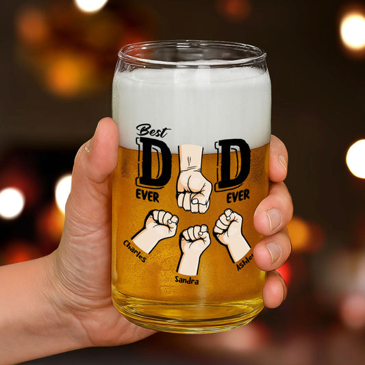 Best Dad Ever - Personalized Custom Beer Can Glass