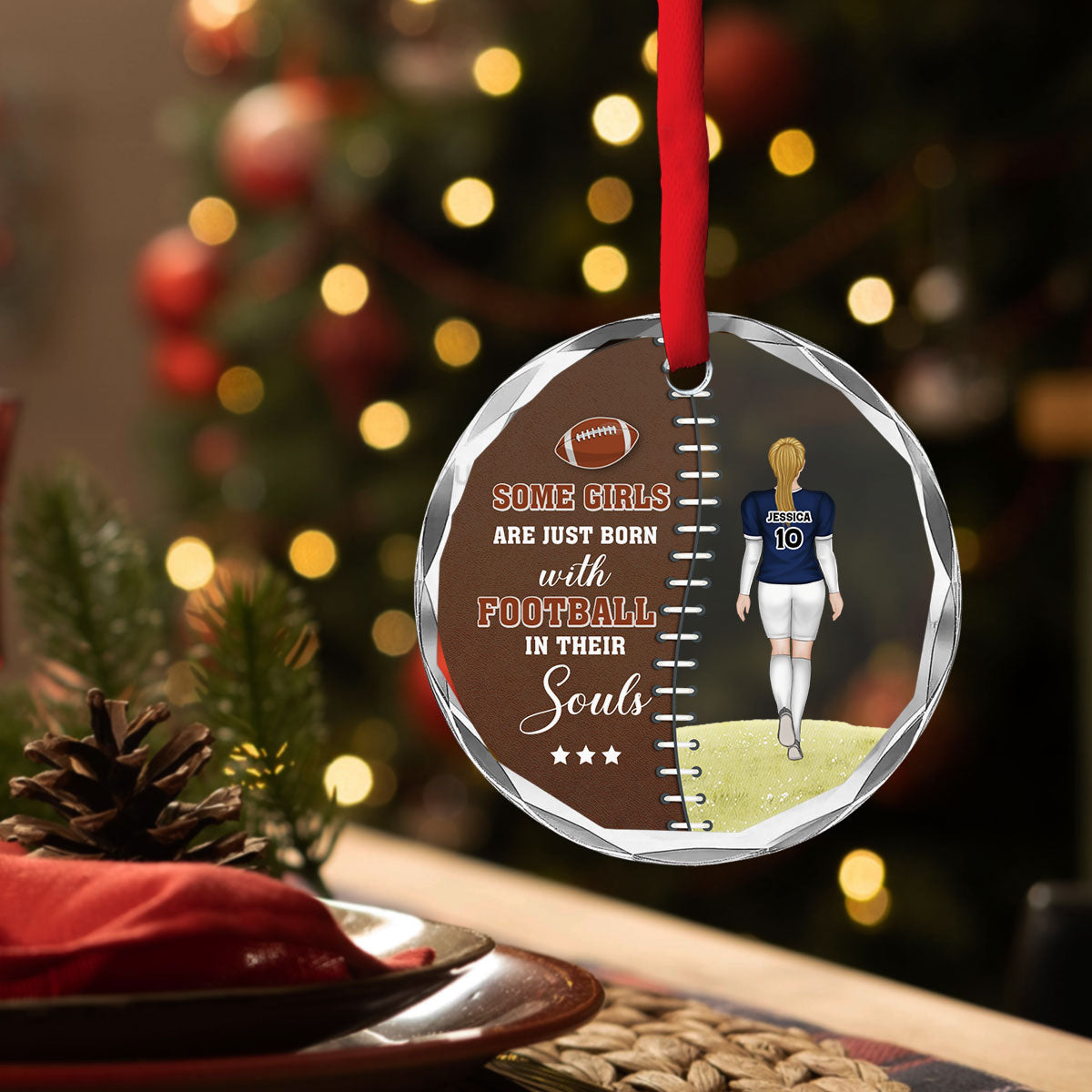 Practice Like You Have Never Won- Personalized Custom Glass Ornament