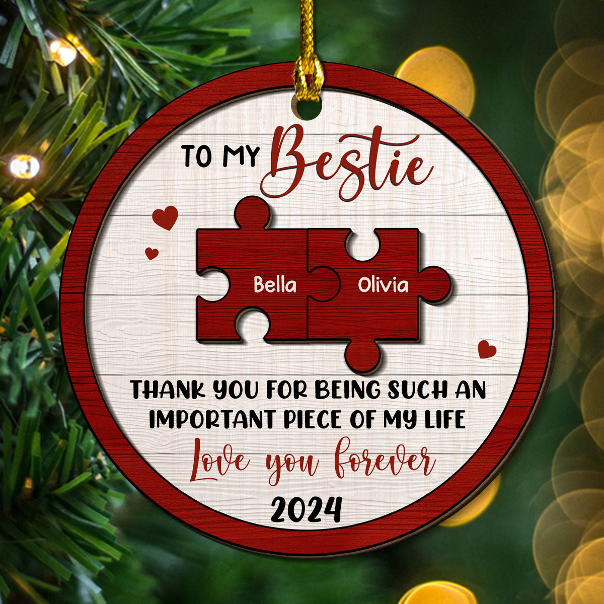 I Will Be There Pinky Promise - Personalized Custom Freeshape 2-Layered Wood Ornament