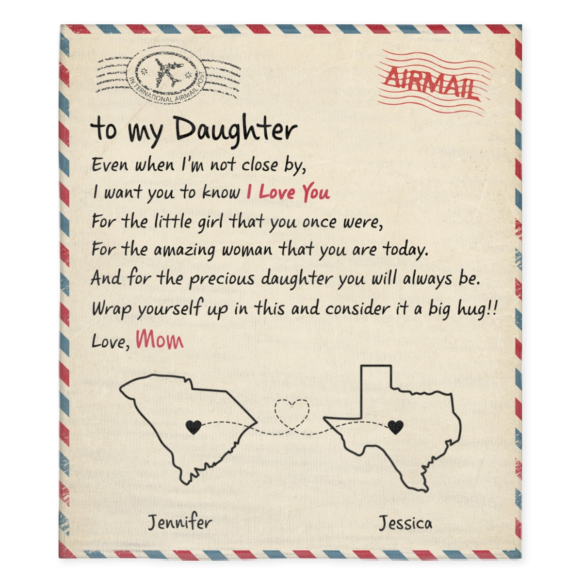 Mom And Daughter Forever - Personalized Custom Fleece Blanket