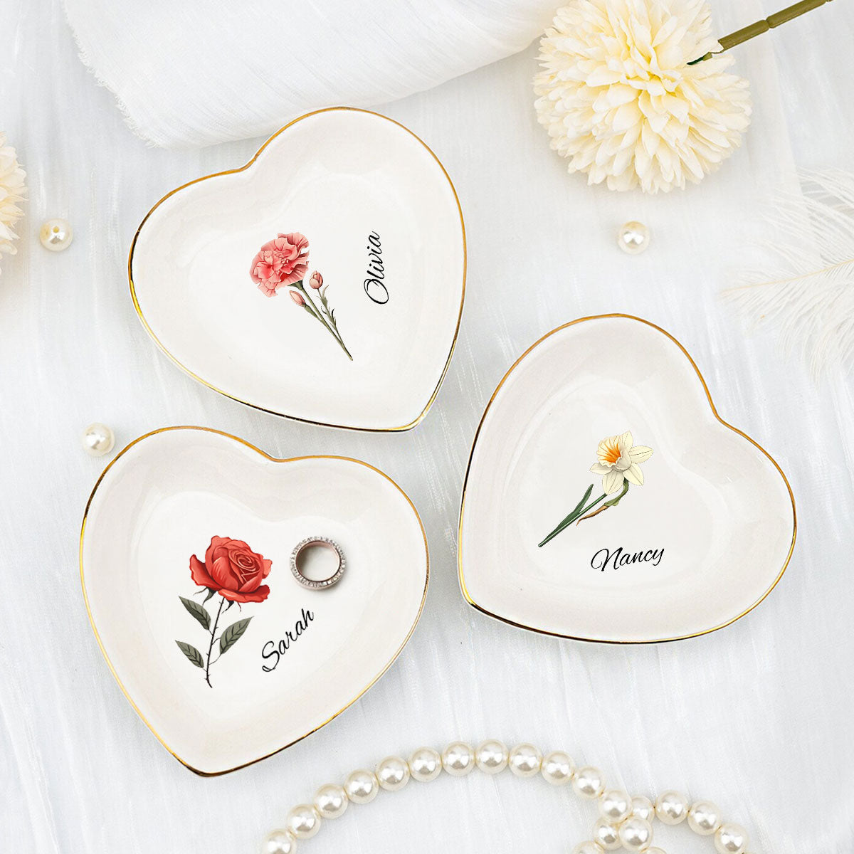 Flowers Are Loves Truest Language - Personalized Custom Jewelry Dish