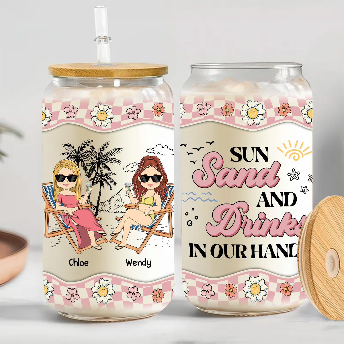 Drinks In Our Hands - Personalized Custom Glass Can