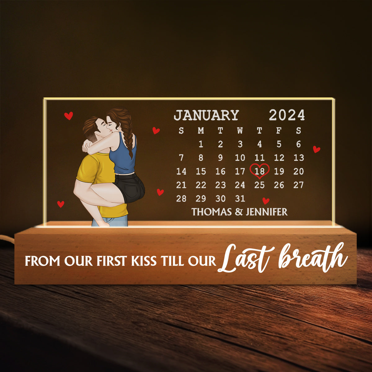 Needs You Till The End - Personalized Custom Acrylic 3D LED Night Light