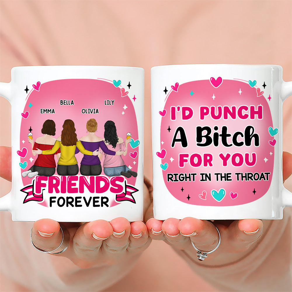 Right In The Throat Bestie - Personalized Custom Coffee Mug