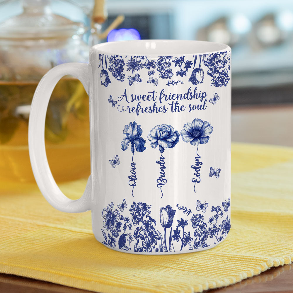 A Sweet Friendship Toile - Personalized Custom Coffee Mug