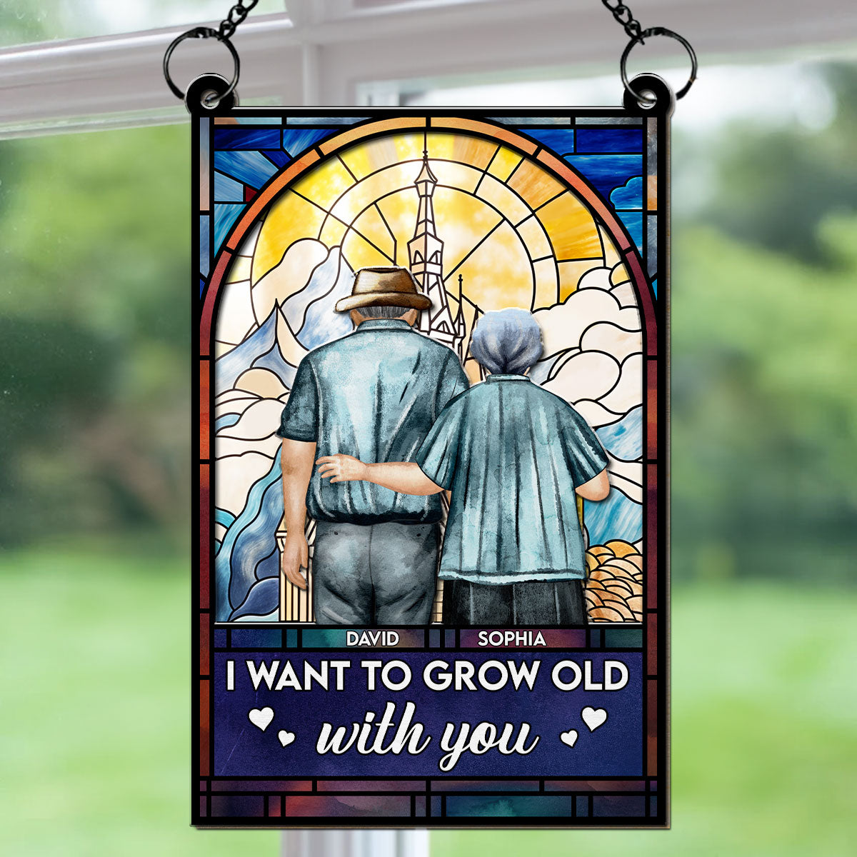 I Want To Grow Old With You - Personalized Custom Suncatcher
