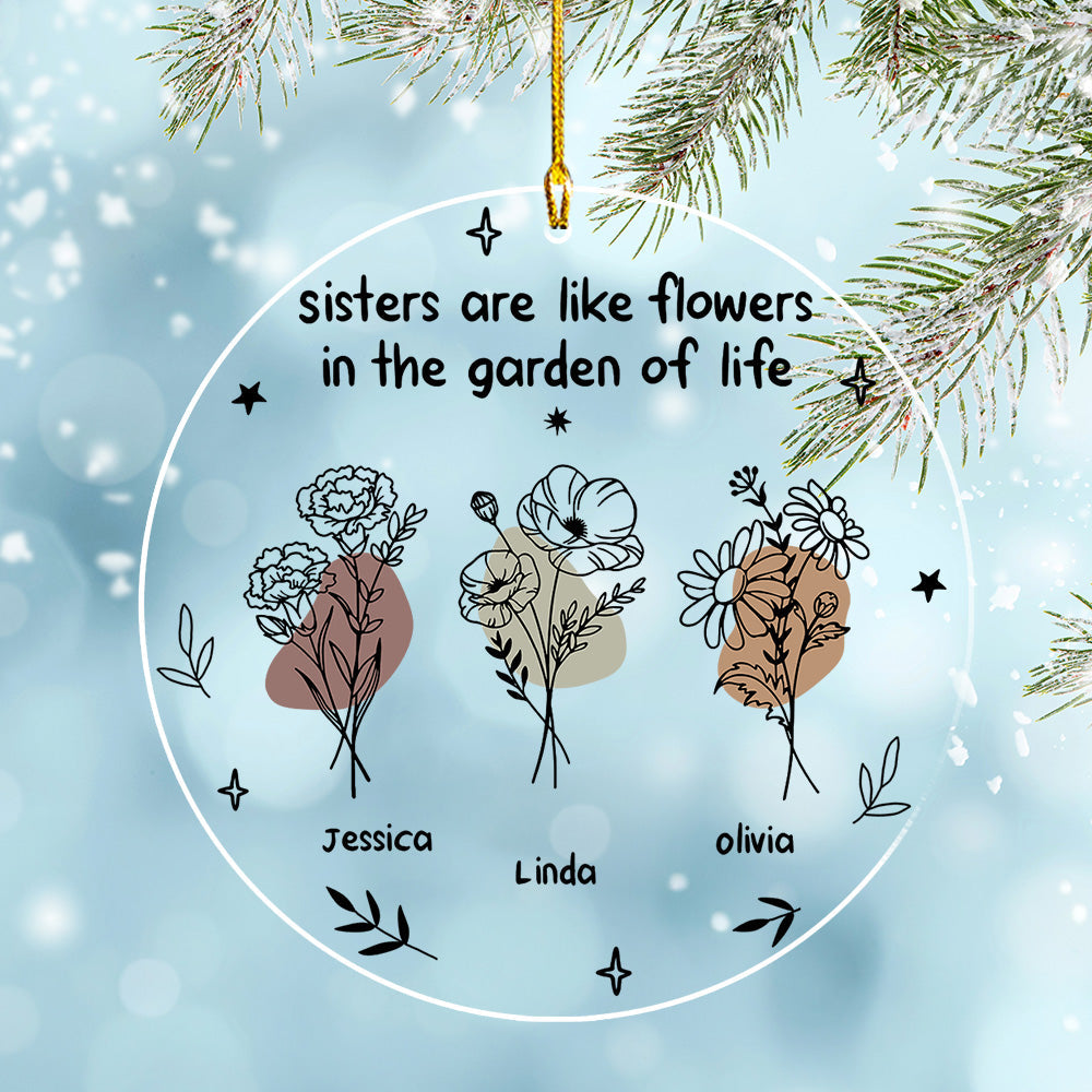 Flowers In The Garden Of Life - Personalized Custom Acrylic Ornament
